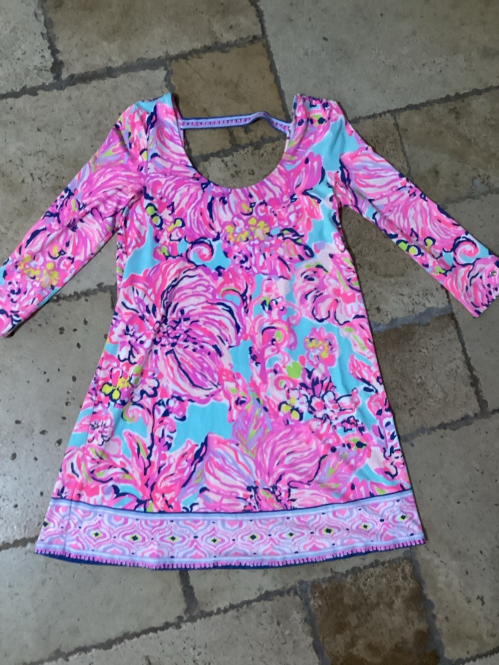 Lilly Pulitzer Serene Blue Big Escapade Emma Dress Women's Small